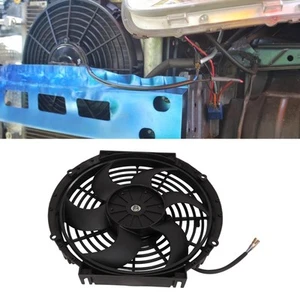 10 Inch Radiator Cooling Fan Black 12V Slim Push Pull Cooling Fan For Vehicles& - Afbeelding 1 van 22