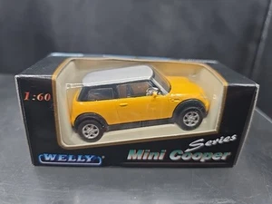 Welly Mini Cooper Series Diecast Model, 1/60 Yellow With White Roof, BNIB. - Picture 1 of 12