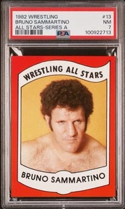 BRUNO SAMMARTINO 1982 WRESTLING ALL STARS SERIES A ROOKIE CARD #13 PSA 7 WWE WWF - Picture 1 of 2