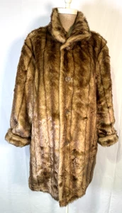 New Donna Salyers' Fabulous Furs Faux Blond Mink Coat Reversible Jacket Sz L - Picture 1 of 17