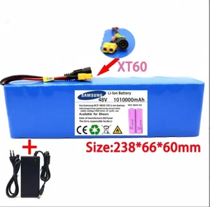 Batería de iones de litio 48V 13S3P XT60 para bicicleta eléctrica scooter 54,6V con cargador BMS - Imagen 1 de 12