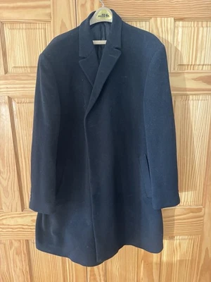Calvin Klein Men’s Black Wool Blend Overcoat Topcoat 3-Button 42R 44R - Image 1 of 4