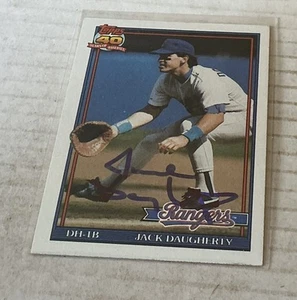 1991 Topps Jack Daugherty #622 Texas Rangers - Hand Signed Auto - Picture 1 of 2
