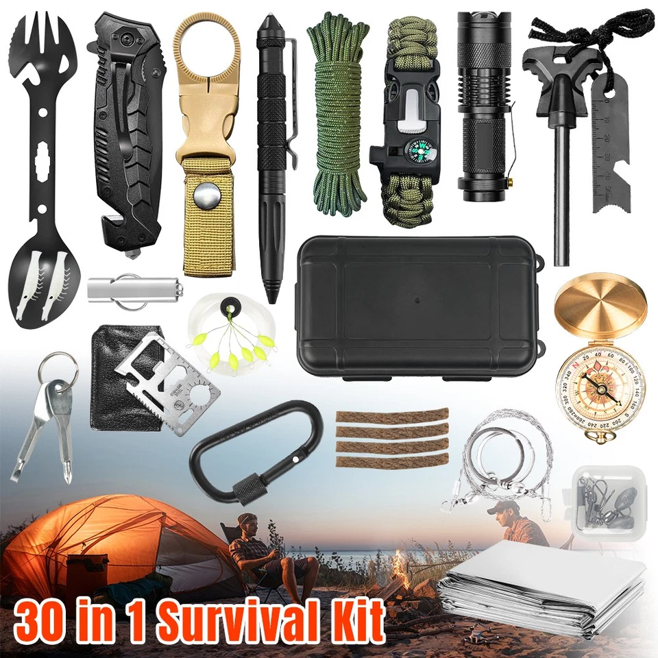MARKENLOS Außen Notfall Survival Gear Kit Set Camping Multitool Erste Hilfe Kasten Outdoor