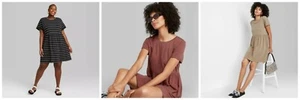 Women's Short Sleeve Babydoll Dress - Wild Fable - Various Selections - C195 - Picture 1 of 8