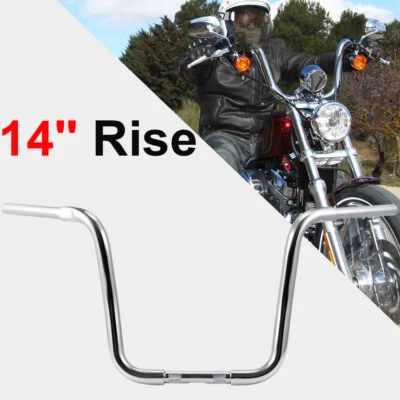 14" Ape Hanger Bar 1 1/4" Handlebar For Harley Electra Glide Softail Road King - Image 1 of 4