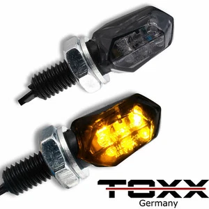 Mini Motorrad LED Blinker schwarz getönt Motorrad Quad 1 Paar e-geprüft hinten - Bild 1 von 5