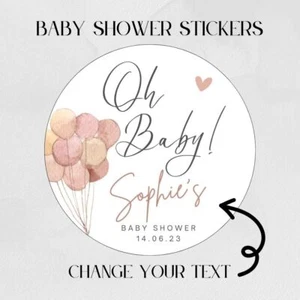 Baby Shower Stickers, Baby Boy/ Baby Girl Favour, oh Baby shower label - Picture 1 of 1