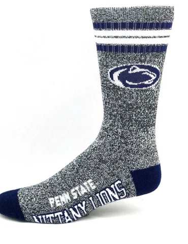 Penn State Nittany Lions College Marbled Gray Crew Socks Sz Large 3 Pairs New! Cover