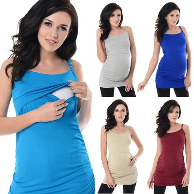 Purpless Basic Maternity Pregnancy Nursing Cami Vest Top with Adjust Straps 8021 - Image 1 of 3