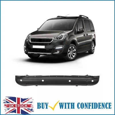 Peugeot Partner Tepee Rear Bumper Centre Black Textured With Pdc Holes 2008-2018 - Image 1 of 4