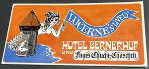 Hotel & Restaurant Bernahof Lucerne Switzerland 1960's Vintage Ad Photo Card