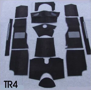 Carpet set for Triumph TR4  Velours black  - Bild 1 von 1