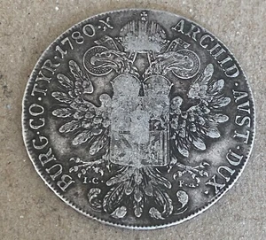Original 1780 I.C. F.A. Austria Hungary Vienna 1 Thaler Silver Coin M. Theresia - Picture 1 of 7