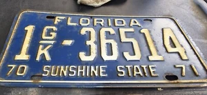 Florida License Plate 1970-71 Miami 1GK-36514 - Picture 1 of 3