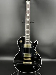 Guitarra Eléctrica Chibson Negra LP Preventa 2H Pastillas Parte Dorada Golpeador Negro - Imagen 1 de 8
