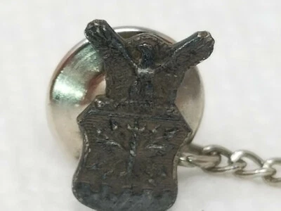 Tie Clasp Clip Eagle Crest Spread Wings Antique Silver Colored Pewter - Image 1 of 4