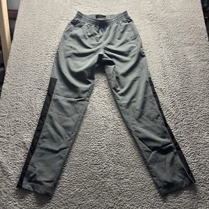 Under Armour Track Pants Mens Medium Gray Polyester Tapered Zip Legs Mesh Lined - Picture 1 of 10