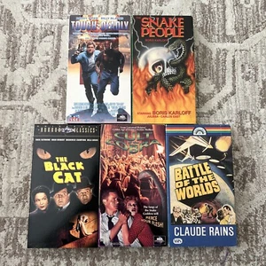 VHS Scary Horror Thriller Sci-Fi Movies Lot Of 5 Halloween Tough And Deadly - Picture 1 of 11