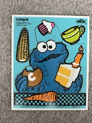 De Colección Playskool Puzzle COOKIE MONSTER “C” Marco Bandeja Plaza Sésamo Años 70 315-4 Foto 1 de 4