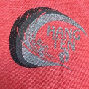 NWOT 70’s HANG TEN Feet Logo Tee Shirt Men’s Medium Retro Pink Red Surfer Surf - Picture 1 of 7