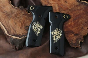 KSD Brand Beretta Mod 8000 / 8040 F Stoger Compatible Black Acrylic Grips - Picture 1 of 2