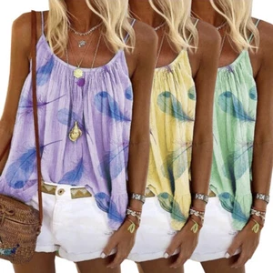 Women Vest Top Summer Sleeveless Blouse Ladies Tank Cami Tee T-Shirts Plus Size/ - Picture 1 of 17