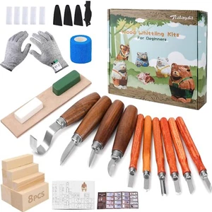 25PC Wood Carving Kit with Whittling Knives & Basswood - Perfect for Beginners - Picture 1 of 1