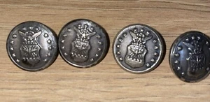 Vintage Scovill Mfg Waterbury Metall Silber Militär Uniform Knopf 4 Stück Adler - Bild 1 von 2