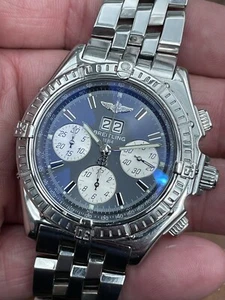 BEAUTIFUL 44MM BREITLING CROSSWIND SPECIAL CHRONOGRAPH. WITH RARE GREY DIAL. - Picture 1 of 12