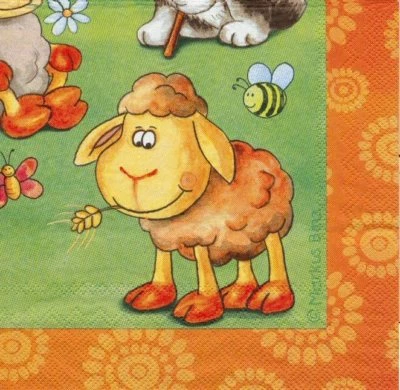 Lot de 2 Serviettes en papier Vielseidig Chien Mouton Decoupage Decopatch