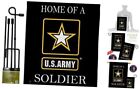 Army Soldier Garden Flag Set with Stand Armed 13 x 18.5 inch flag pole set 3