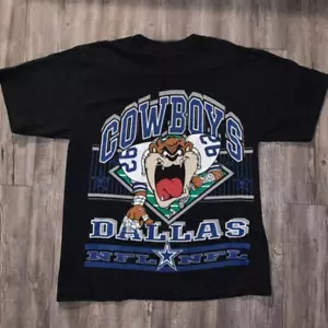 Dallas Cowboys Looney Tunes 90s black T shirt Unisex Men Women HN1548 - Picture 1 of 2