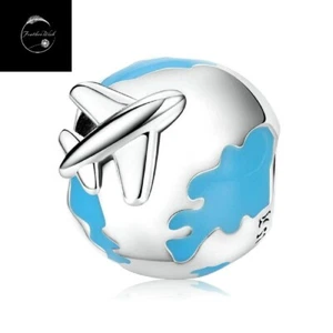 Sterling Silver 925 Charm World Plane Travel Holiday Bead - Daughter Mum Friend - Picture 1 of 19