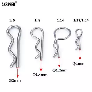 FLYXM 30/50PCS Body Clips Shell R Pin for RC 1:5 1:8 1:14 1:18 1:24 Buggy Car - Picture 1 of 19