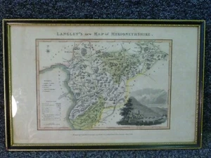 Antike Langley's neue Karte von Monmouthshire 1818, Originalkarte gerahmt - Bild 1 von 6