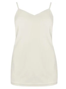 Camicia top donna avorio collo a V cinturino tessuto taglia plus taglia 26/28 - Foto 1 di 2