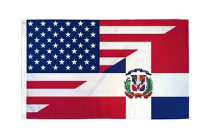 3X5 USA DOMINICAN REPUBLIC FRIENDSHIP HERITAGE FLAG BANNER 100D W/ GROMMETS - Picture 1 of 3