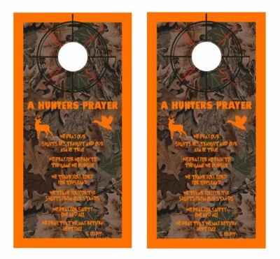 A Hunters Prayer Camo Cornhole Board Wrap LAMINATED Decal Vinyl Sticker #3984 - Image 1 of 4