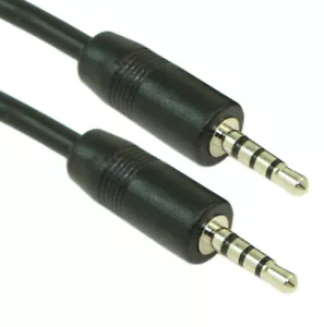 3ft 2.5mm SLIM TRRS (4 conductor) Male to Male Audio Cable - Picture 1 of 2