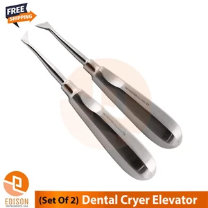 2 Pcs Dental Root Elevator Cryer Oral Surgery Implant Tooth Loosen Elevators - Picture 1 of 3