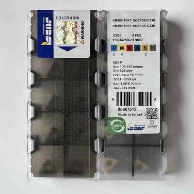 ISCAR / HM390TPKT1003PDR IC830 / Industrial indexable carbide inserts 10 Pcs - Image 1 of 2