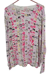 Nic+Zoe Size 1X Womens Sweater Geo Mosaic Crew Neck Artsy Top NWT - Picture 1 of 6
