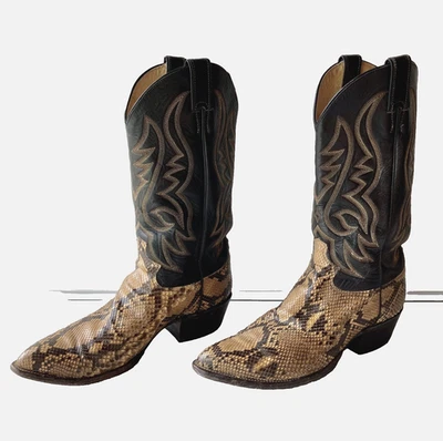 Мужские ковбойские сапоги Justin 8621 из змеиной кожи питона ~размер 8,5 EE ширина - Изображение 1 из 4