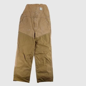Vintage Carhartt R46 Duck Canvas Unlined Overalls Brown 42x32 Made in USA - Picture 1 of 8