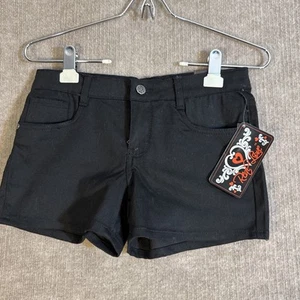 Real Love Super Stretch Short Shorts Girls 16 NWT Black - Picture 1 of 7