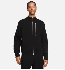 NIKE Maglione Uomo Esc Full Zip Lana Nero Nuovo Con Etichette Tg XS - Foto 1 di 9