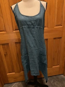 Cynthia Ashby Schürze türkis one size Lagenlook - Bild 1 von 3