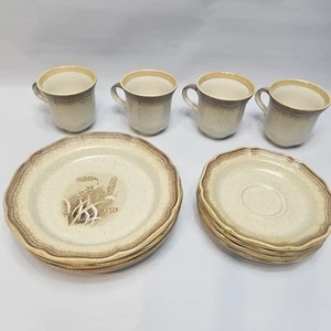 Mikasa E8000 E8001 Whole Wheat Granola 4 Salad 4 Dessert Plates 4 Mugs Stoneware - Picture 1 of 11