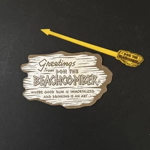 Vtg RARE 1960s Don The Beachcomber Drink Coaster – Swizzle Stick Faux Signatures - Picture 1 of 4